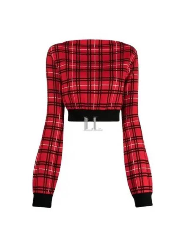 Logo Check Knit Top Red - MARNI - BALAAN 2