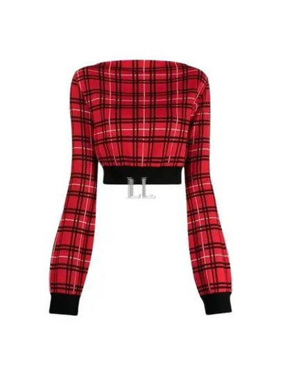 Logo Check Knit Top Red - MARNI - BALAAN 2