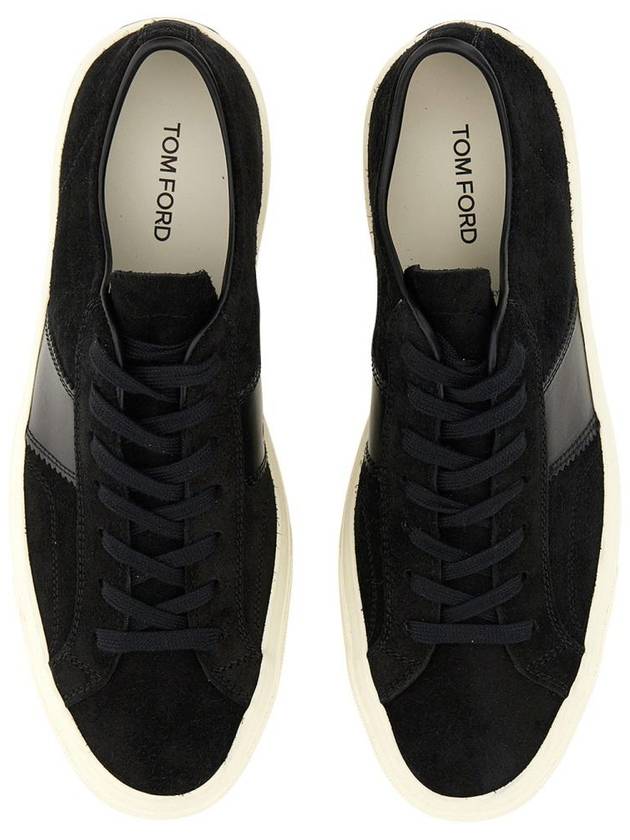 Suede Low Top Sneakers Black - TOM FORD - BALAAN 3