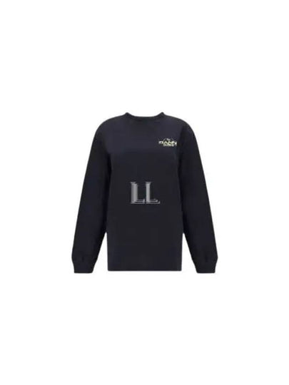 Logo Print Long Sleeve T-Shirt Black - GANNI - BALAAN 2