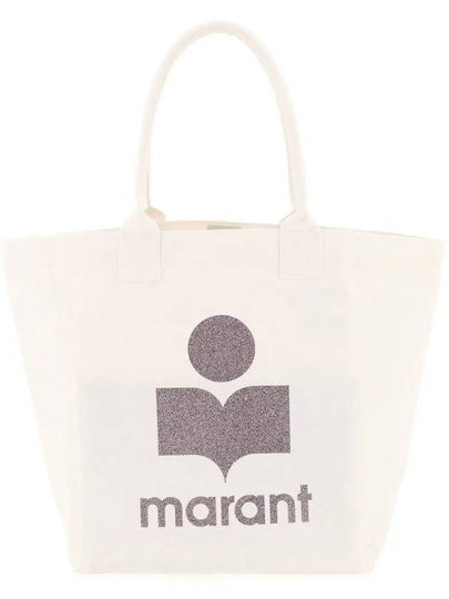 Women's Yenky Glitter Logo Tote Bag White - ISABEL MARANT - BALAAN 2