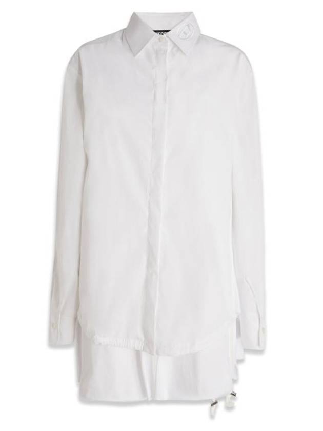 Layered Effect Buttoned Long Sleeve Shirt White - DIESEL - BALAAN 1