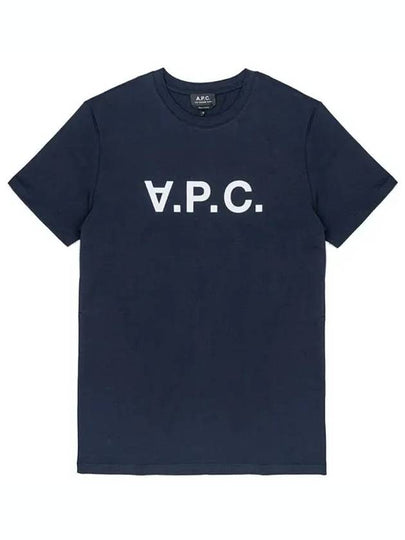 VPC Logo Organic Cotton Short Sleeve T-Shirt Navy - A.P.C. - BALAAN 2