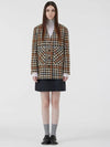 soft wool check V-neck outer brown - VOYONN - BALAAN 6