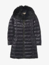 Elisa Full Zip-Up Fox Fur Long Padding Black - HERNO - BALAAN 2