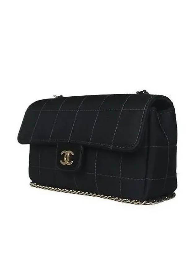 COCO gold logo black fabric quilting classic mini cross bag - CHANEL - BALAAN 3