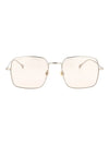 Eyewear Square Frame Sunglasses Silver Yellow - GUCCI - BALAAN.