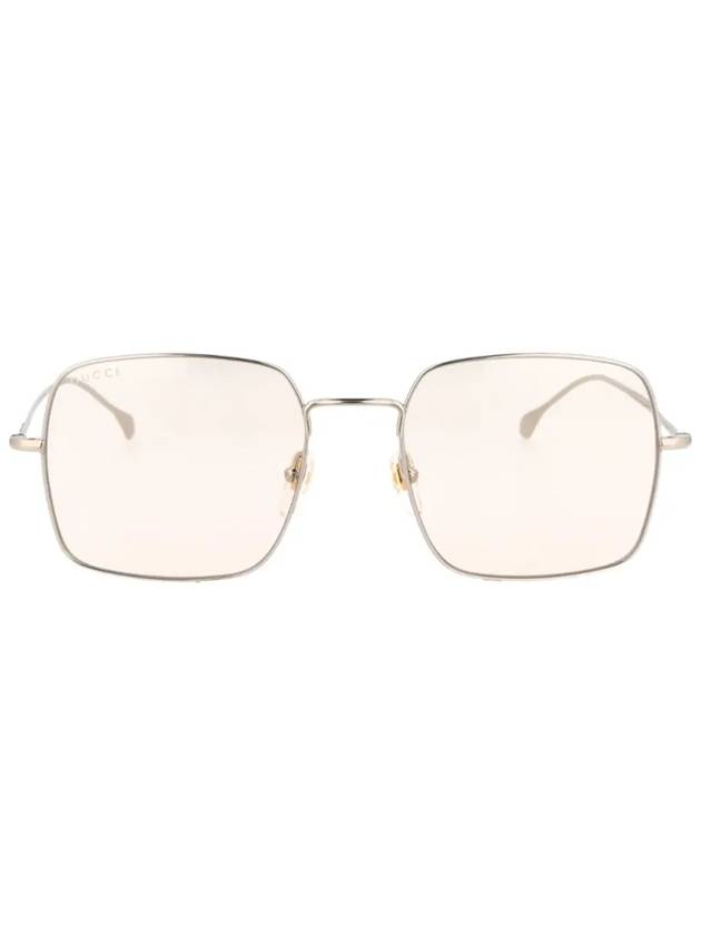 Eyewear Square Frame Sunglasses Silver Yellow - GUCCI - BALAAN.
