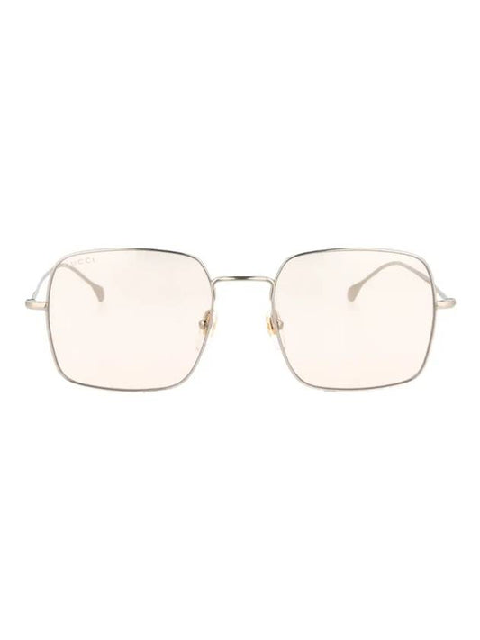 Eyewear Square Frame Sunglasses Silver Yellow - GUCCI - BALAAN.