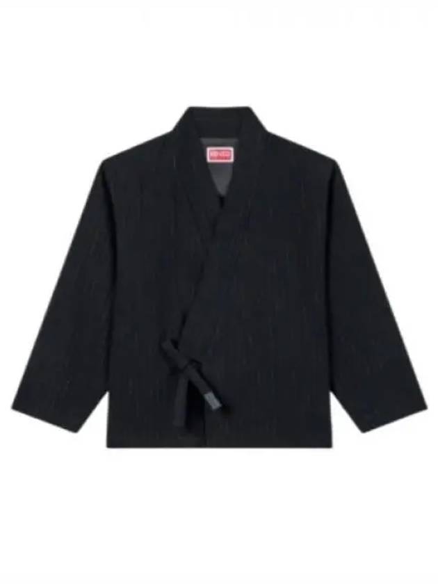 Striped Kimono Jacket Black - KENZO - BALAAN 2