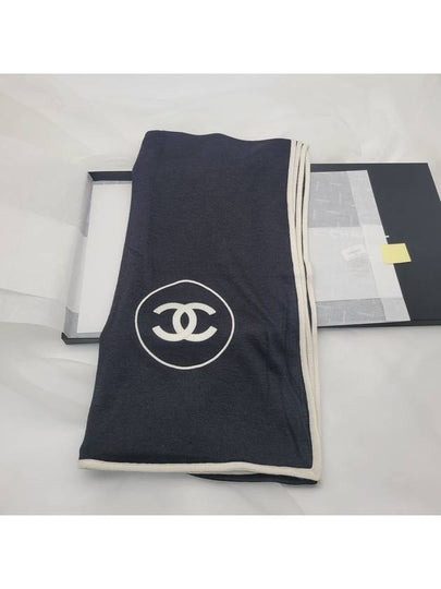 CC Logo Cashmere Silk Scarf Black - CHANEL - BALAAN 2