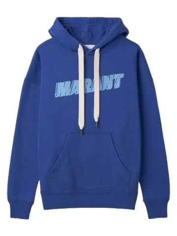 Mansell Logo Hooded Electric Blue T Shirt Sweatshirt - ISABEL MARANT - BALAAN 1