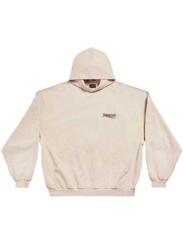 Embroidered Logo Cotton Hoodie Beige - BALENCIAGA - BALAAN 9