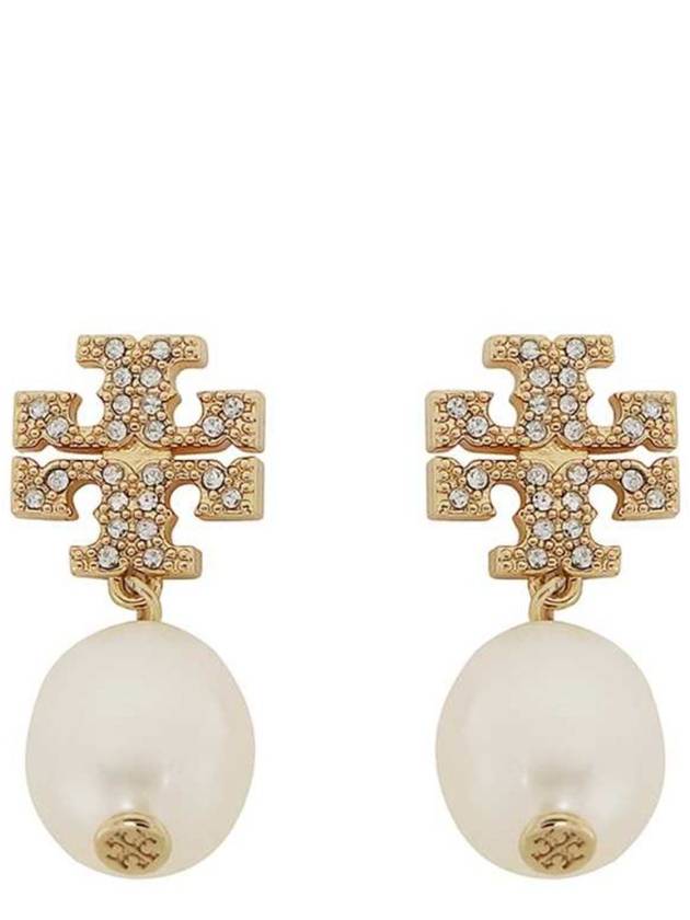 Kira Pave Pearl Drop Earrings Gold - TORY BURCH - BALAAN 3