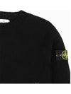 Waffen Patch Round Neck Wool Knit Top Black - STONE ISLAND - BALAAN 5