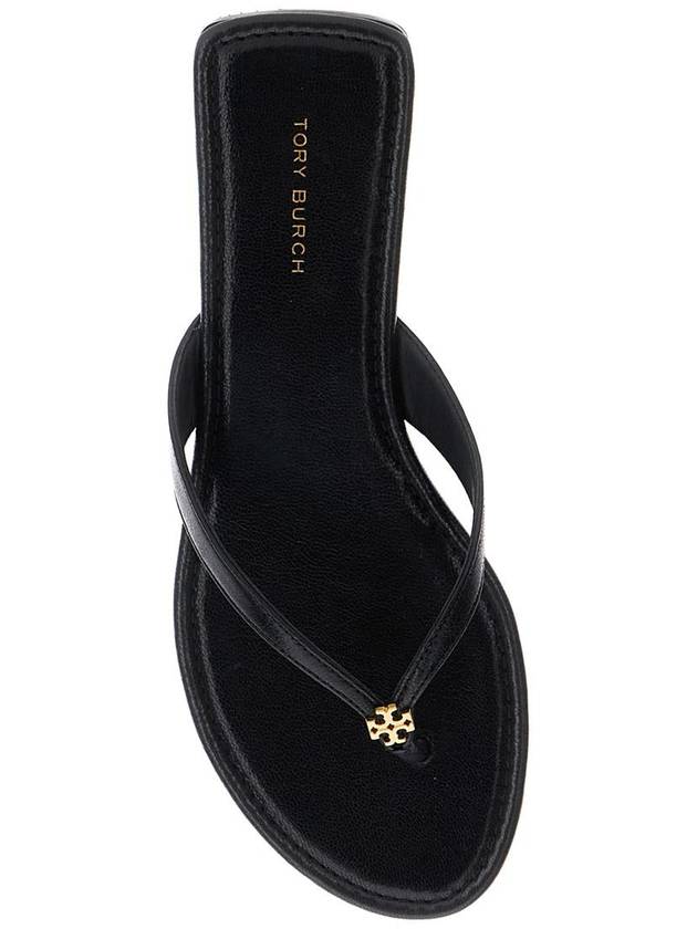 Capri Logo Plaque Flip Flops Black - TORY BURCH - BALAAN 5