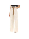 Max Mara STUDIO Cobalto Belted Cotton Trousers 001E - MAX MARA - BALAAN 4