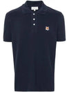 Fox Head Patch Cotton Polo Shirt Blue - MAISON KITSUNE - BALAAN 2