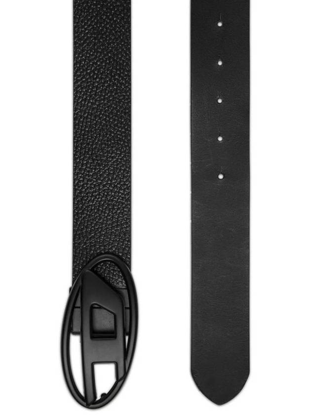 1DR Reversible Logo Leather Belt Black - DIESEL - BALAAN 3