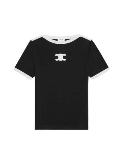 Triomphe Logo Short Sleeve T-Shirt Black - CELINE - BALAAN 2