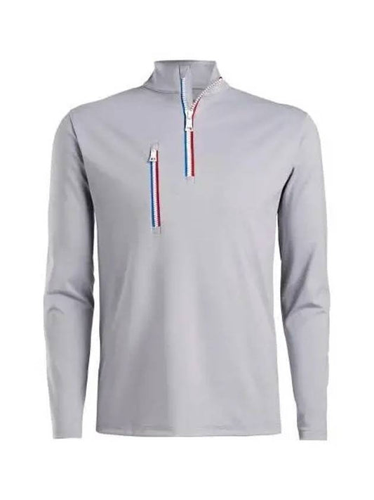 Men's Golf Daytona Half Zip Up Long Sleeve T-Shirt Light Grey - G/FORE - BALAAN 2