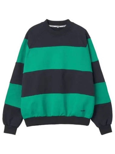 Panel Stripe Sweatshirt Fun Green Midnight Blue - SUNNEI - BALAAN 1