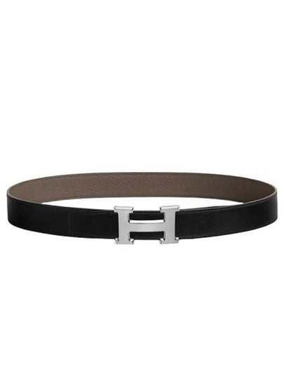 H Buckle Reversible 32mm Leather Belt Noir Etan - HERMES - BALAAN 2