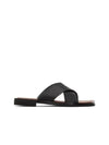 Wales Bonner Cross Band Leather Sandals WBM40511C BLACK - WALES BONNER - BALAAN 1