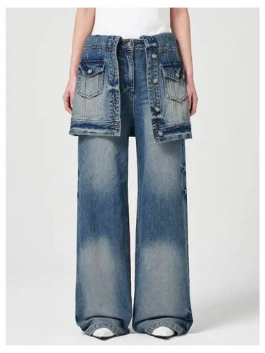 Detachable Skirt Layer Denim Pants Trousers Blue Domestic Product GM0024022055870 - JUUN.J - BALAAN 1