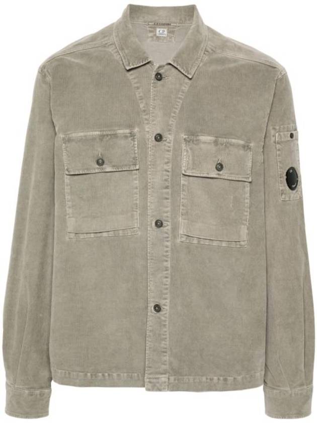 Corduroy Button Utility Shirt Jacket Grey - CP COMPANY - BALAAN 1