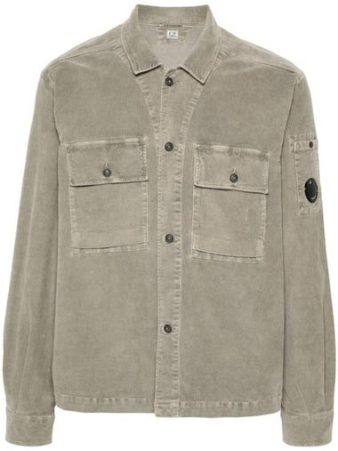 Corduroy Button Utility Shirt Jacket Grey - CP COMPANY - BALAAN 1