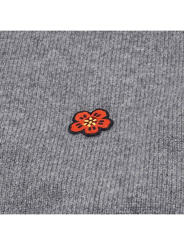 Boke Flower Crest Embroidered Wool Turtleneck Pearl Grey - KENZO - BALAAN 6