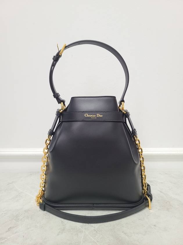 Black CD embossed leather Se medium bucket bag - DIOR - BALAAN 2