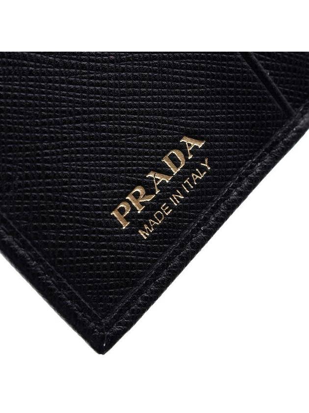 Saffiano Metal Logo Gold Fold Wallet Black - PRADA - BALAAN 10
