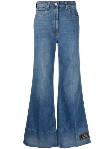 Level Flare Wide Jeans Dark Blue - GUCCI - BALAAN 1