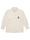 Men's Balk Flower Crest Oversized Long Sleeve Shirt Ivory - KENZO - BALAAN.