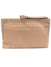 KW2B0147BOL Pink Beige Calfskin Gold Plated Rockstud Large Pouch Clutch - VALENTINO - BALAAN 4