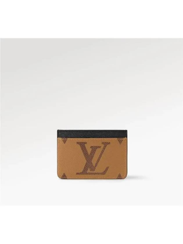 LV Big Logo Side-Up Monogram Grain Leather Card Wallet Brown - LOUIS VUITTON - BALAAN 2