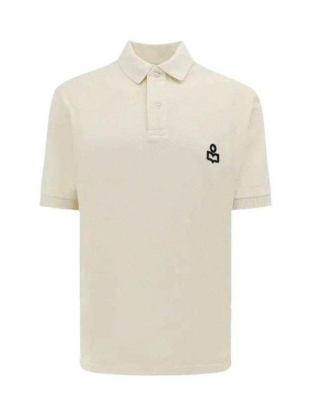 Afko Logo Cotton Polo Shirt Ecru - ISABEL MARANT - BALAAN 3