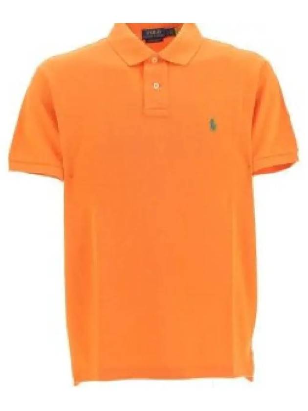 Embroidered Green Pony Slim Fit Polo Shirt Orange - POLO RALPH LAUREN - BALAAN 2