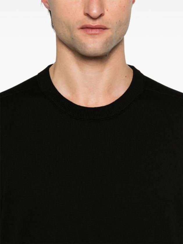 5100053 Soft Organic Cotton Small Roll Details Crewneck Sweatshirt Black - STONE ISLAND - BALAAN 4