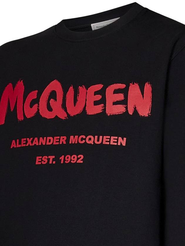 Graffiti Logo Sweatshirt Black - ALEXANDER MCQUEEN - BALAAN 4