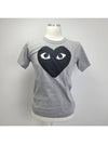 Comme Women's Black Heart Short Sleeve TShirt Gray P1T083 - COMME DES GARCONS - BALAAN 1