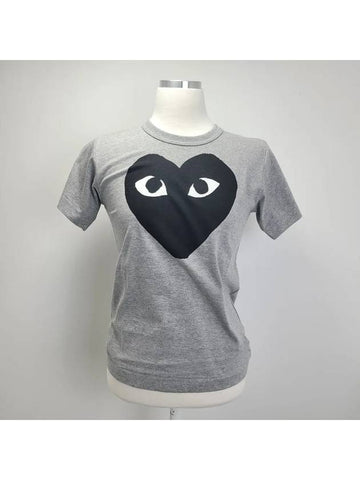 Comme Women's Black Heart Short Sleeve TShirt Gray P1T083 - COMME DES GARCONS - BALAAN 1