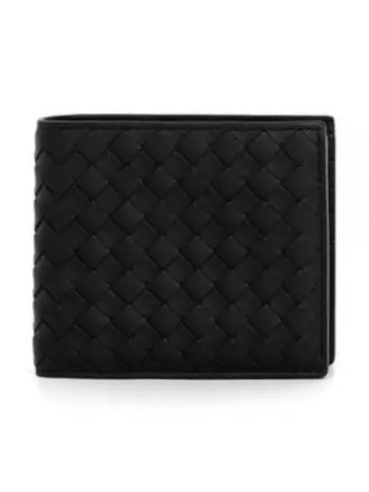 Intrecciato Calf Leather Half Wallet Black - BOTTEGA VENETA - BALAAN 2