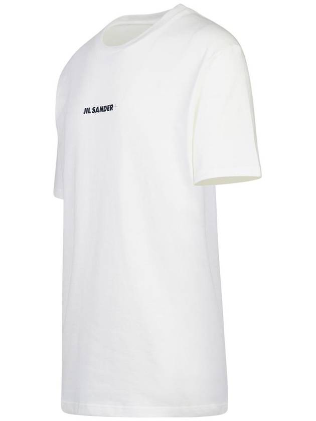 Logo Print Crew Neck Short Sleeve T-shirt Porcelain - JIL SANDER - BALAAN 3