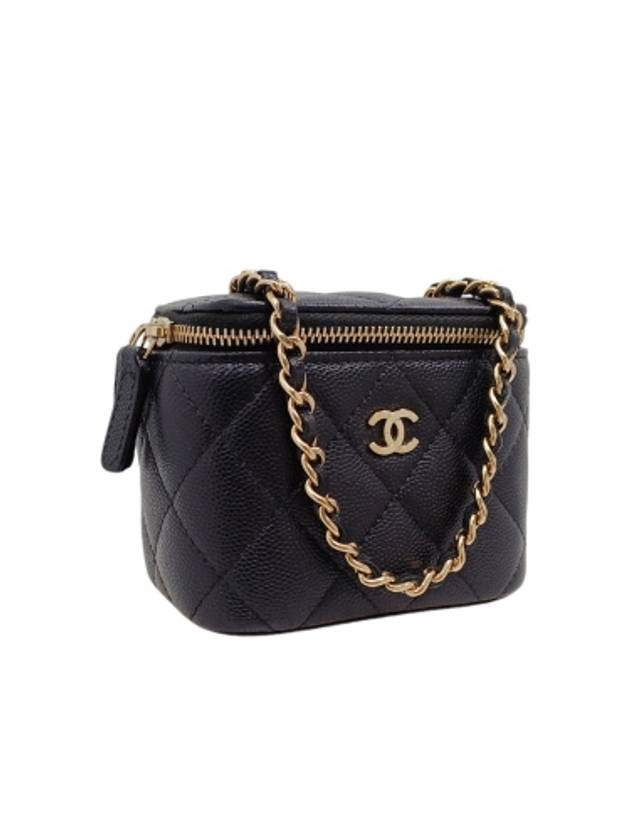 AP1340 Black Caviar Skin Vanity Gold Mini Chain Cross Bag - CHANEL - BALAAN 2