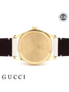 G Timeless Gold Dial Leather Watch White - GUCCI - BALAAN 4