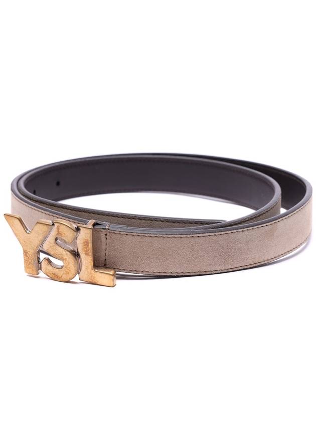 YSL Logo Belt Brown - SAINT LAURENT - BALAAN.