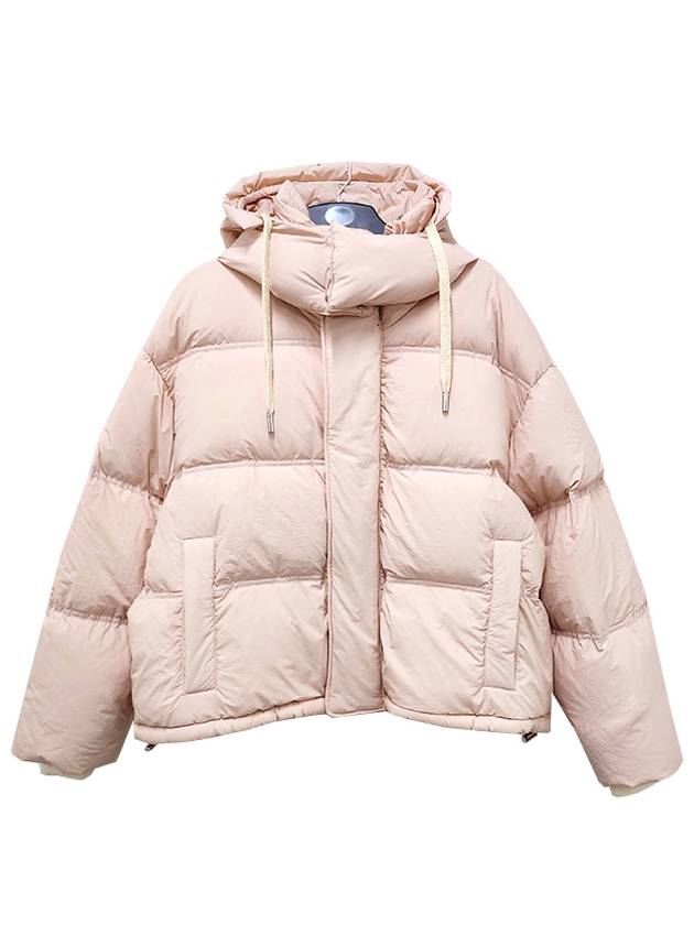 Oversized Nylon Puffer Down Jacket Pink - AMI - BALAAN 3